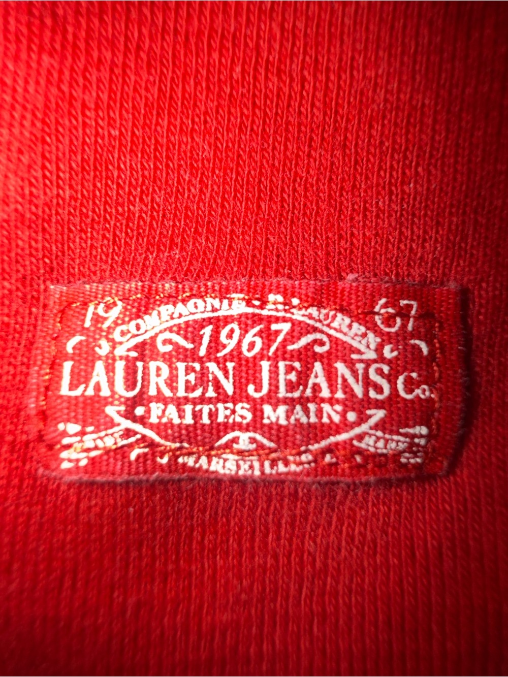 Ralph Lauren Red Lace-Up Long Sleeve Tee - Picture 3 of 3